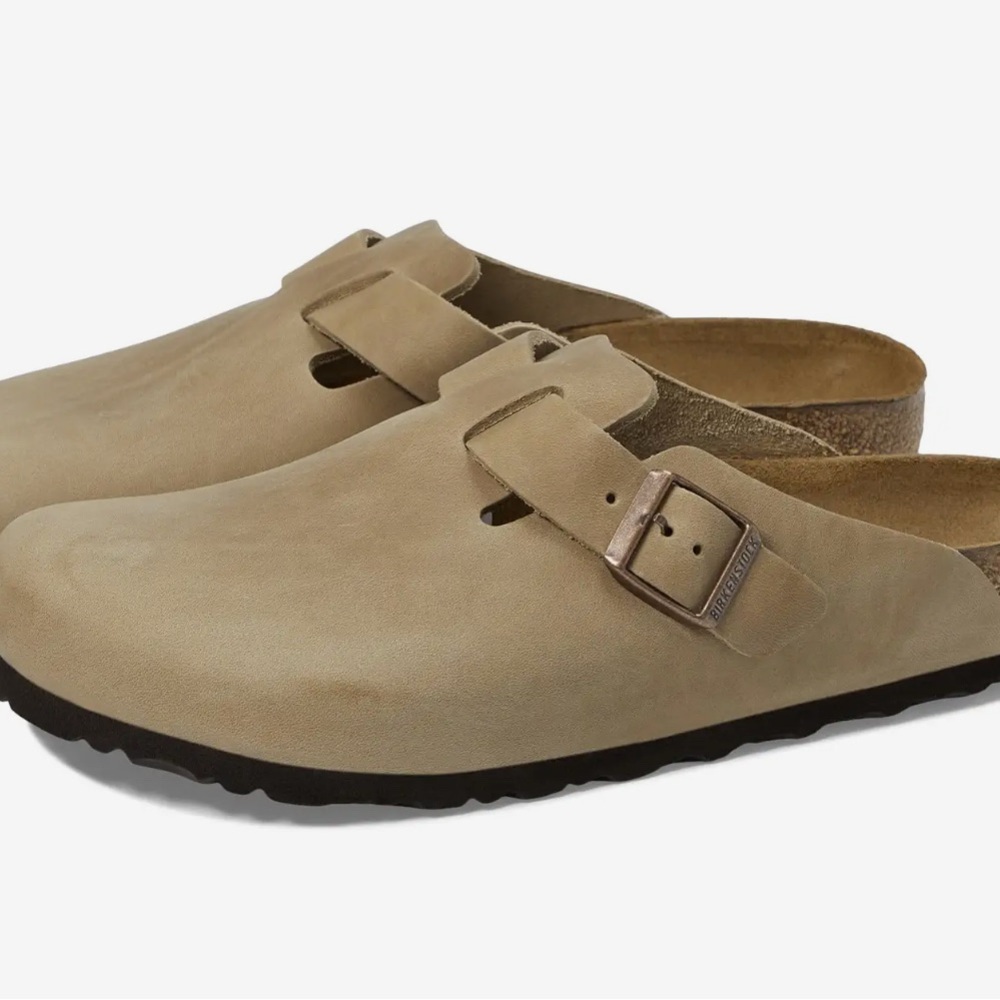 NWTBirkenstock Boston Clogs in Tobacco Brown Leather size 41 US 10 Narrow